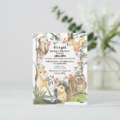 Kinderboeken over bos- en planten in uitnodiging briefkaart (Staand voorkant)