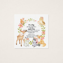 Kinderboeken over bos- en planten in vierkante visitekaartjes