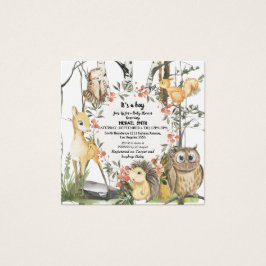 Kinderboeken over bos- en planten in vierkante visitekaartjes