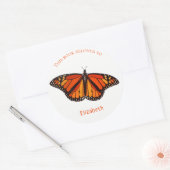 kinderboekenlabel met Monarch Butterfly Ronde Sticker (Envelop)