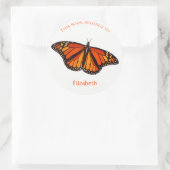 kinderboekenlabel met Monarch Butterfly Ronde Sticker (Tas)