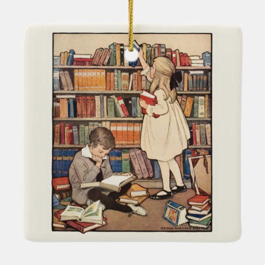 Kinderboekenweek van Jessie Willcox Smith Keramisch Ornament (Achterkant)