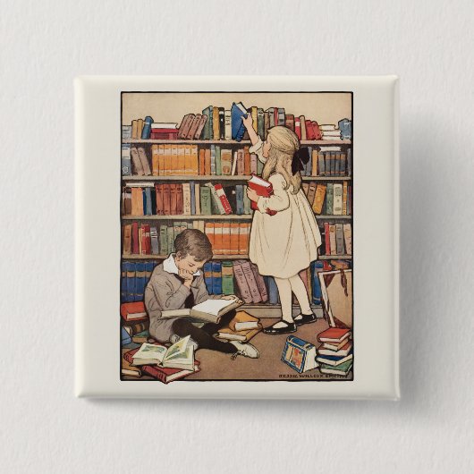 Kinderboekenweek van Jessie Willcox Smith Vierkante Button 5,1 Cm (Voorkant)