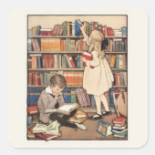 Kinderboekenweek van Jessie Willcox Smith Vierkante Sticker (Voorkant)