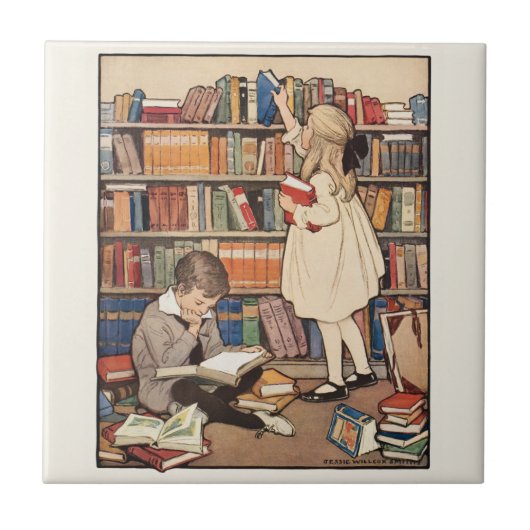 Kinderboekweek door Jessie Willcox Smith Tegeltje (Voorkant)