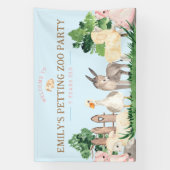 Kinderboerderij Boerderij Dierlijke Verjaardagsfee Spandoek (Verticaal)