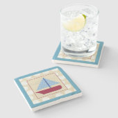 Kinderboot van Chariklia Zarris Stenen Onderzetter (Zijkant)