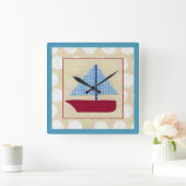 Kinderboot van Chariklia Zarris Vierkante Klok (Huis)