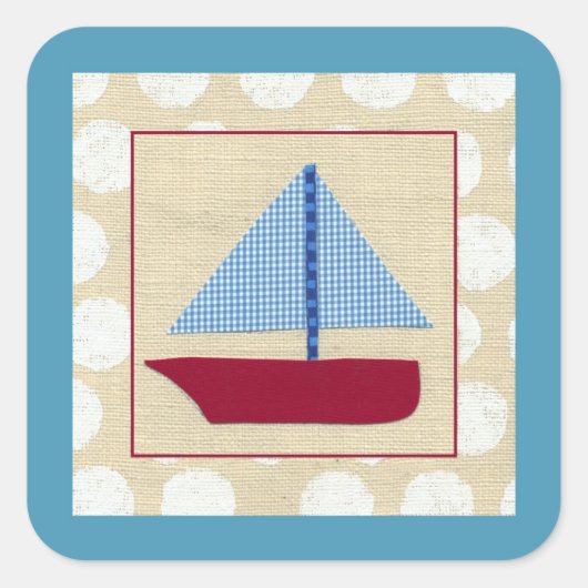 Kinderboot van Chariklia Zarris Vierkante Sticker (Voorkant)