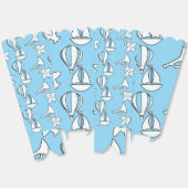 Kinderboot Vliegtuig Babyblauw Popcorn Bedankdoosjes (Ongevouwen)