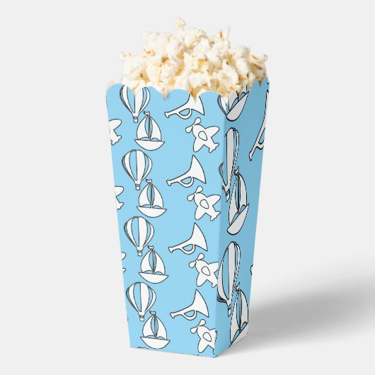 Kinderboot Vliegtuig Babyblauw Popcorn Bedankdoosjes (Popped)