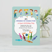 Kinderbowlingfeestje Kaart (Staand voorkant)