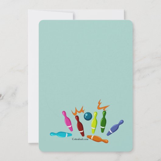 Kinderbowlingfeestje Kaart (Achterkant)