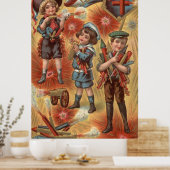 Kinderbrandweerexplosie in Fireworks Poster (Keuken)