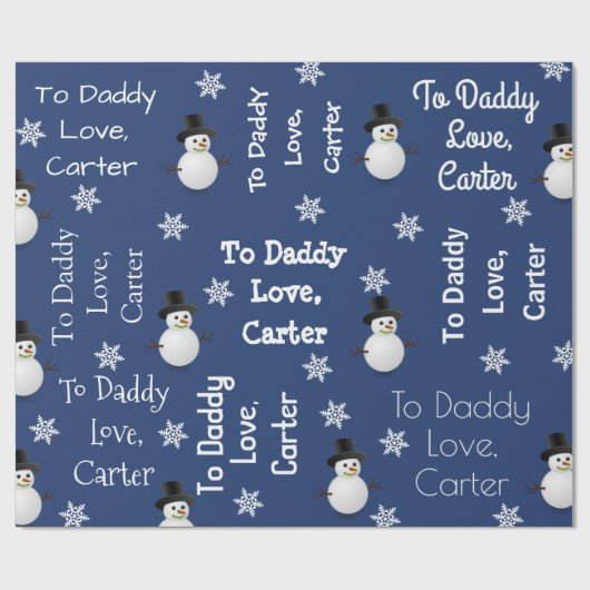 Kindercadeau op maat voor kerstmis blauw cadeaupapier (Vlak)