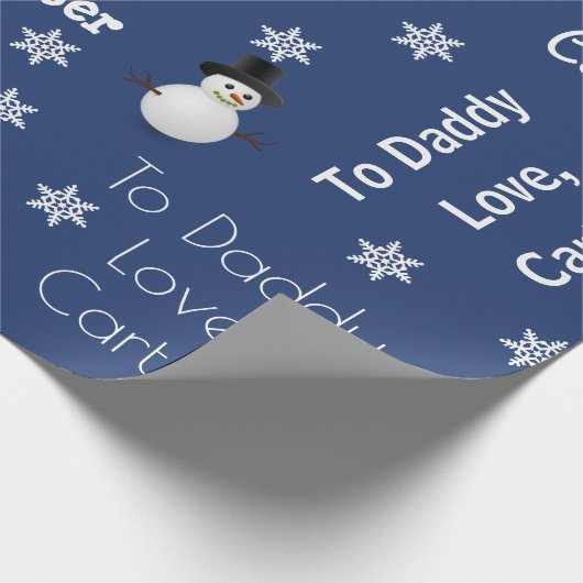 Kindercadeau op maat voor kerstmis blauw cadeaupapier (Hoek)