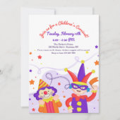 Kindercarnavaluitnodiging Kaart (Voorkant)