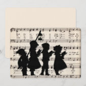 KinderCarolers met kerstmuziek Feestdagenkaart (Voorkant / Achterkant)