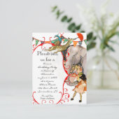 Kindercircus Elephant Peacock Giraffe Party Uitnodiging Briefkaart (Staand voorkant)