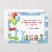 KinderCircus Verjaardagsfeest Dank Je Kaart (Voorkant / Achterkant)