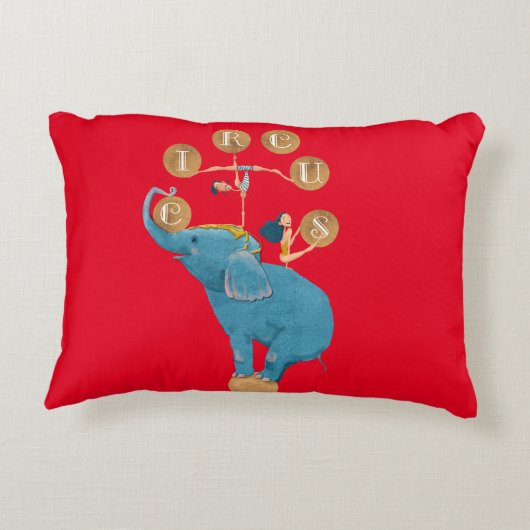 Kindercircusthema Nursery Accent Kussen (Achterkant)