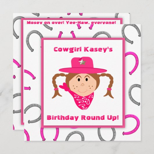 Kindercowgirl Kaart (Voorkant / Achterkant)