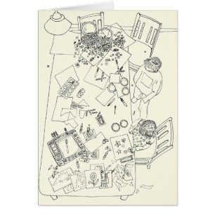 Kindercreatieve Mess Funny Family Line Drawing