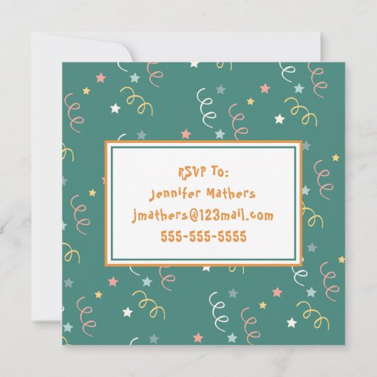 Kinderdag - 4 jaar - Uitnodiging van feestdagen (Achterkant)