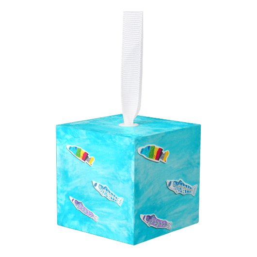 Kinderdag Koinobori kubus ornament (Voorkant hoekig)