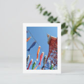 Kinderdag (koinobori): Tokio Tower Briefkaart (Staand voorkant)