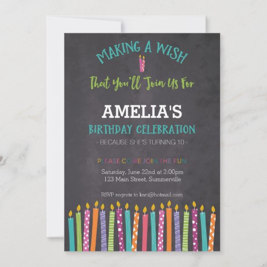 Kinderdagenuitnodiging (kaarsen) kaart (Voorkant)