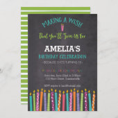 Kinderdagenuitnodiging (kaarsen) kaart (Voorkant / Achterkant)