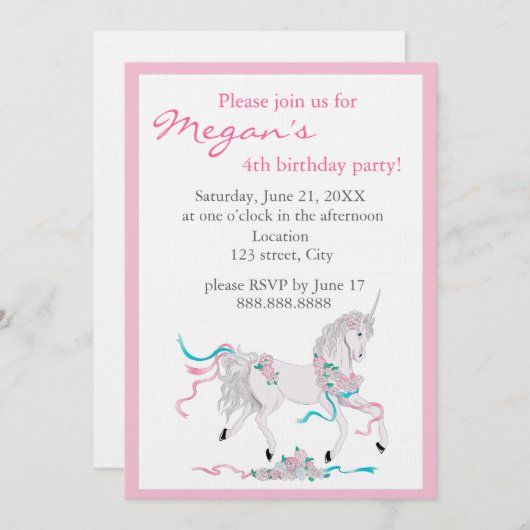 Kinderdagenuitnodiging Kaart (Voorkant / Achterkant)