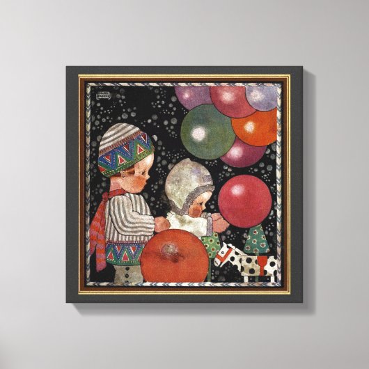 Kinderdagfeest, ballonnen en speelgoed Canvas Afdruk (Voorkant)
