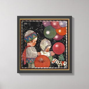 Kinderdagfeest, ballonnen en speelgoed Canvas Afdruk