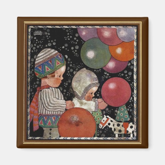 Kinderdagfeest, ballonnen en speelgoed Magneet (Voorkant)