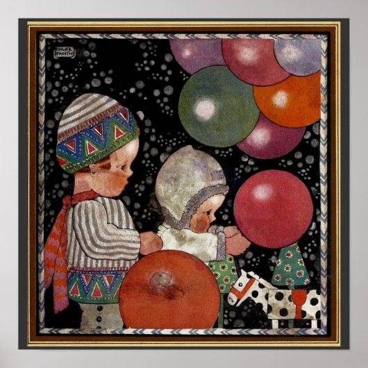  Kinderdagfeest, ballonnen en speelgoed Poster (Voorkant)