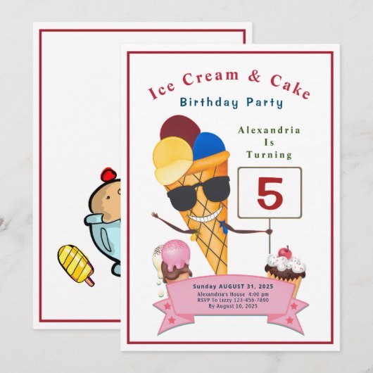 Kinderdagfeest Fun Cute Kaart (Voorkant / Achterkant)