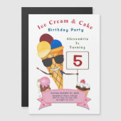 Kinderdagfeest Fun Cute Magnetische Uitnodiging (Voorkant / Achterkant)