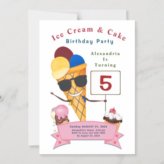 Kinderdagfeest Fun Cute Magnetische Uitnodiging (Voorkant)