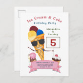 Kinderdagfeest Fun Cute Uitnodiging Briefkaart (Voorkant / Achterkant)