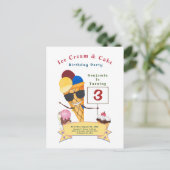 Kinderdagfeest Fun Cute Uitnodiging Briefkaart (Staand voorkant)