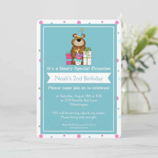 Kinderdagfeest Teddy Bear d1 Kaart (Staand voorkant)