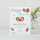 Kinderdagfeest Uitnodigingskaart Kaart (Staand voorkant)