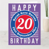 Kinderdagkaart met leeftijd, naam en datum kaart (Voorkant)