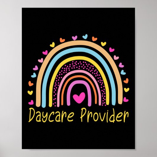 Kinderdagopvang Teacher Rainbow Poster (Voorkant)