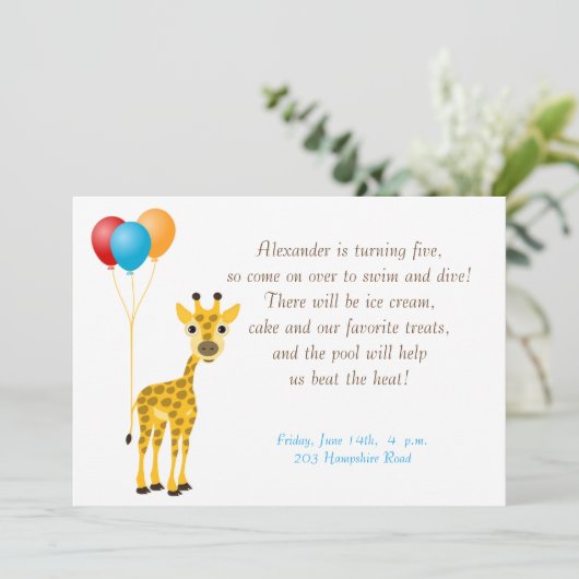 Kinderdaguitnodiging Kaart (Staand voorkant)