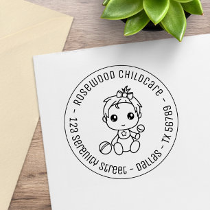 Kinderdagverblijf Adres Baby Meisje Rubberstempel