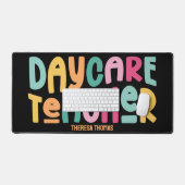 Kinderdagverblijf Leraar | Leuke kleurrijke tekst Bureaumat (Keyboard & Muis)