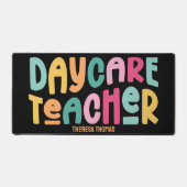 Kinderdagverblijf Leraar | Leuke kleurrijke tekst Bureaumat (Voorkant)